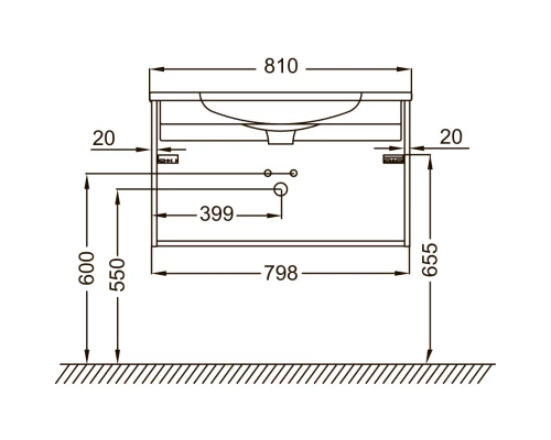 Тумба серый матовый 79,8 см Jacob Delafon Madeleine EB2053-J54