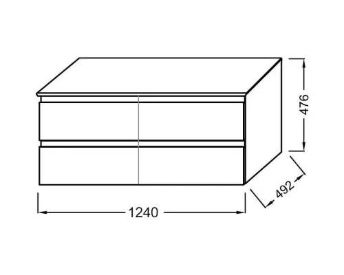 Тумба белый глянец 124 см Jacob Delafon Madeleine EB2085-J5