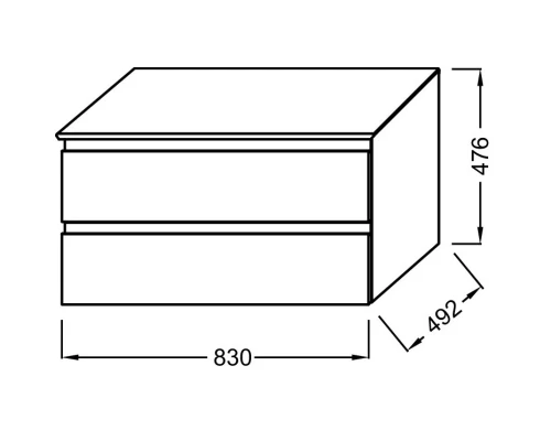 Тумба серый матовый 83 см Jacob Delafon Madeleine EB2083-J54