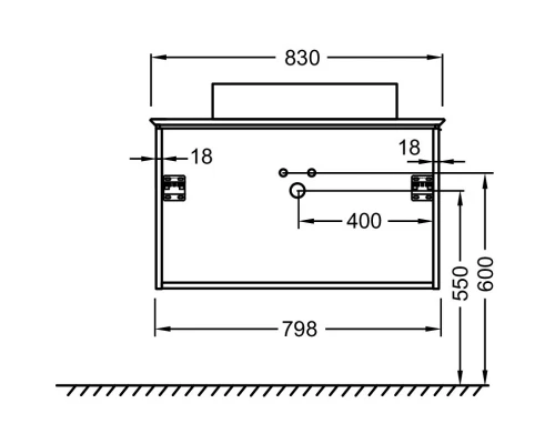 Тумба черный матовый 83 см Jacob Delafon Madeleine EB2083-J53