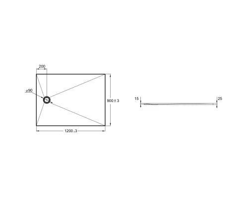 Душевой поддон из литого мрамора 120х90 см Jacob Delafon Tolbiac E6D332RU-NGM
