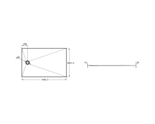 Душевой поддон из литого мрамора 140х90 см Jacob Delafon Tolbiac E6D333RU-WPM