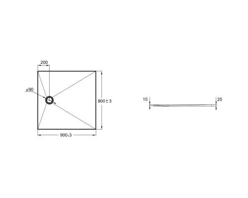 Душевой поддон из литого мрамора 90х90 см Jacob Delafon Tolbiac E6D327RU-WPM