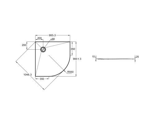 Душевой поддон из литого мрамора 90х90 см Jacob Delafon Tolbiac E6D329RU-NGM