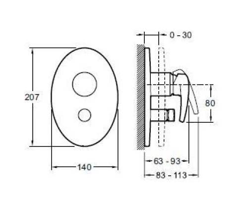 Смеситель для ванны Jacob Delafon Panache E98716-CP