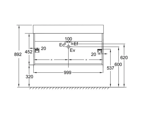 Тумба дуб давос 99,9 см Jacob Delafon Vivienne EB1668-E75-E75