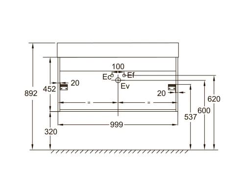 Тумба дуб табак 99,9 см Jacob Delafon Vivienne EB1508-E52-E52