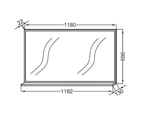 Зеркало 118,2х69,6 см серый дуб Jacob Delafon Vivienne EB1599-E71