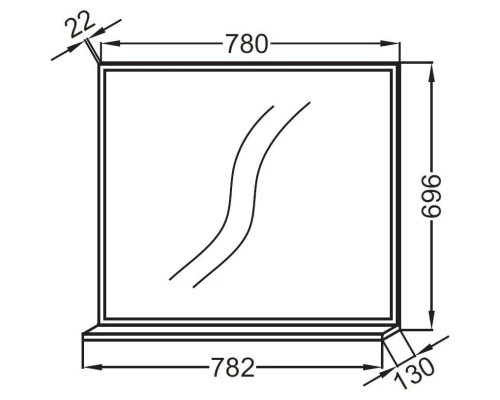 Зеркало 78,2х69,6 см дуб табак Jacob Delafon Vivienne EB1597-E52
