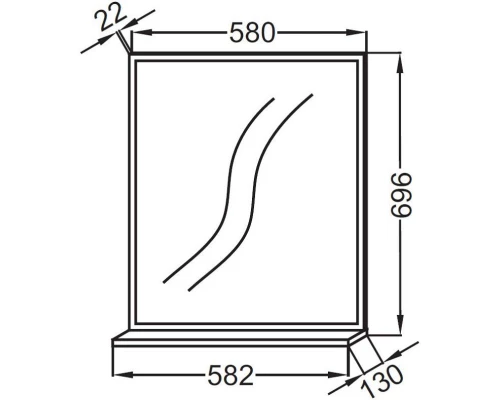 Зеркало 58,2х69,6 см арлингтонгский дуб Jacob Delafon Vivienne EB1596-E70