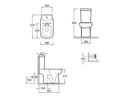Чаша напольного унитаза Jacob Delafon Replay 4973K-00