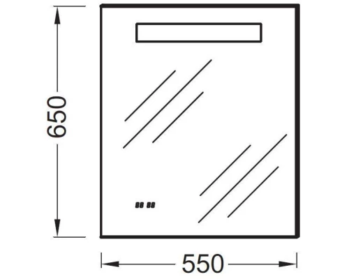 Jacob Delafon Formilia EB1040-NF Зеркало с подсветкой, часами, Анти-Пар, 55*65 см
