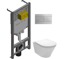 Комплект подвесной унитаз Jacob Delafon Rodin+ EDY102-00 + E23280-00 + система инсталляции Jacob Delafon E29025-NF + E4316-CP