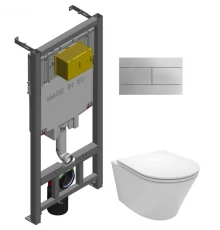 Комплект подвесной унитаз Jacob Delafon Rodin+ EDY102-00 + E23280-00 + система инсталляции Jacob Delafon E29025-NF + E4316-CP