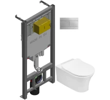 Комплект подвесной унитаз Jacob Delafon Aleo EDAH132-0 + E33127-0 + система инсталляции Jacob Delafon E29025-NF + E4316-CP