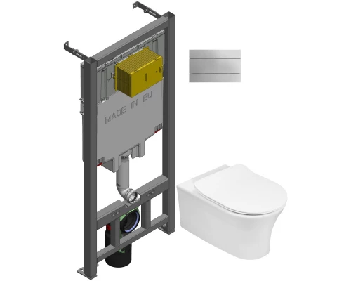 Комплект подвесной унитаз Jacob Delafon Aleo EDAH132-0 + E33127-0 + система инсталляции Jacob Delafon E29025-NF + E4316-CP
