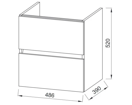 Тумба белый глянец 48,6 см Jacob Delafon Tolbiac EB1378-J5
