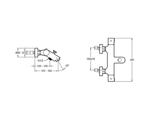 Термостат для ванны Jacob Delafon Brive E24335-CP + E99898RU-CP