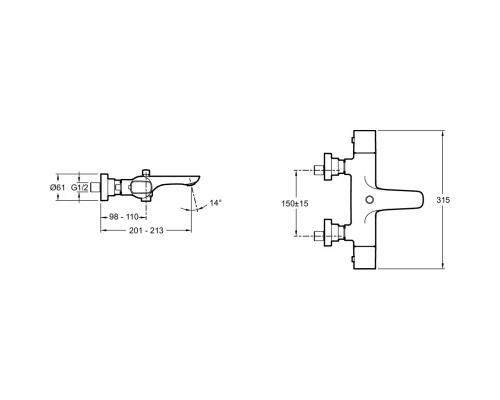 Термостат для ванны Jacob Delafon Aleo E72286-CP + E99898RU-CP
