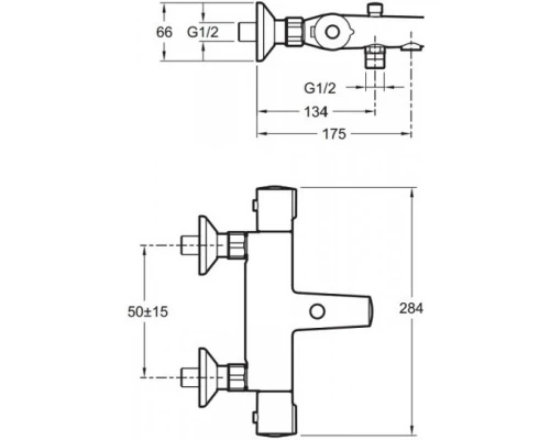 Термостат для ванны Jacob Delafon July E45714-CP + E32910-CP