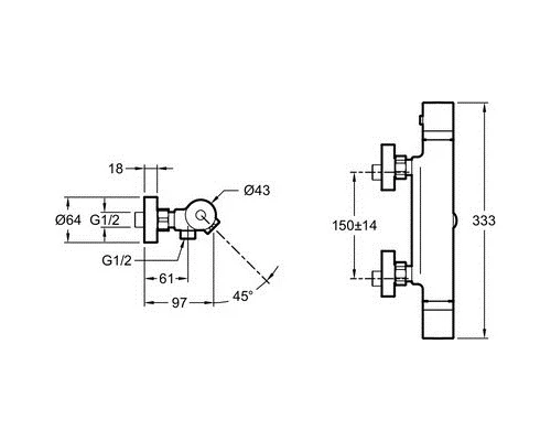 Термостат для ванны Jacob Delafon Rivoli E24325-CP + E32910-CP