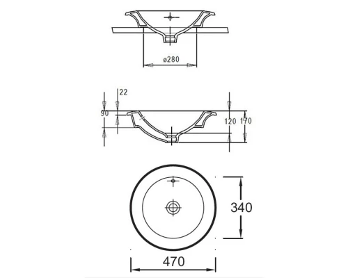 Раковина-чаша 47 см Jacob Delafon Ronde E1183-00