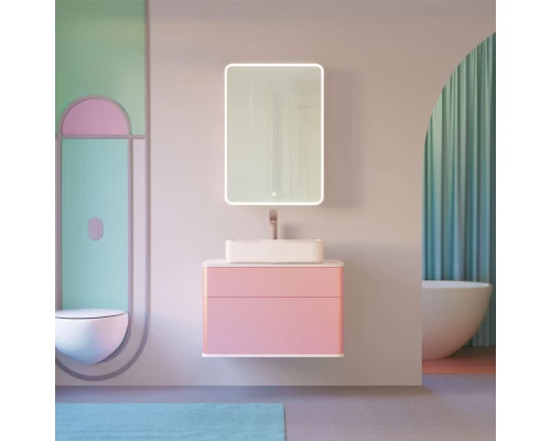 Зеркальный шкаф 60x85,5 см розовый иней R Jorno Pastel Pas.03.60/PI