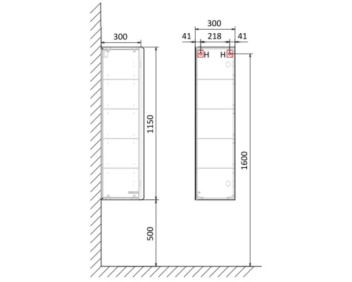 Полуколонна подвесная древесный аттик R Jorno Steal Ste.04.115/P/Da