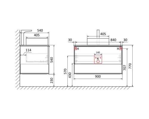 Тумба древесный аттик/черный 90 см Jorno Steal Ste.01.90/P/Da