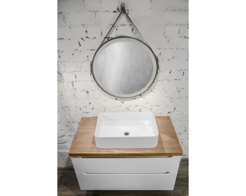 Тумба белый глянец 80 см Jorno Wood Wood.01.80/P/W + Wood.06.80/LW