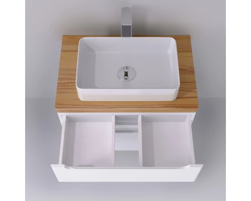 Тумба белый глянец 80 см Jorno Wood Wood.01.80/P/W + Wood.06.80/LW