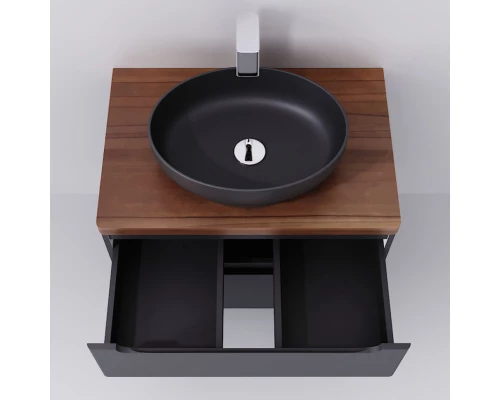 Тумба серый матовый 80 см Jorno Wood Wood.01.80/P/GR + Wood.06.80/DW