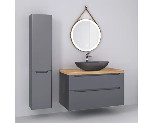 Тумба серый матовый 100 см Jorno Wood Wood.01.100/P/GR + Wood.06.100/LW