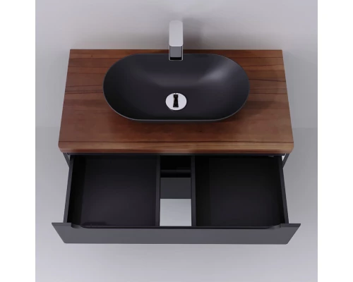 Тумба серый матовый 100 см Jorno Wood Wood.01.100/P/GR + Wood.06.100/DW