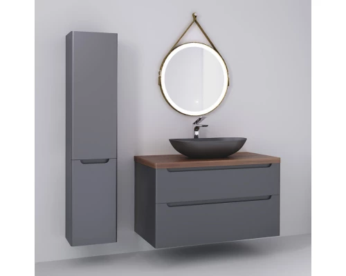 Тумба серый матовый 100 см Jorno Wood Wood.01.100/P/GR + Wood.06.100/DW