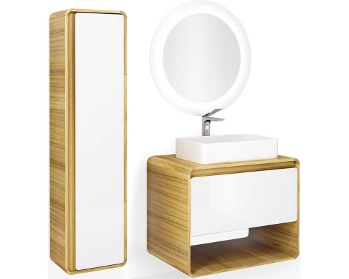 Тумба белый/дуб 80 см Jorno Ronda Ron.01.80/P/D-W