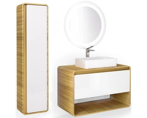 Тумба белый/дуб 100 см Jorno Ronda Ron.01.100/P/D-W