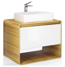 Тумба с раковиной белый/дуб 80 см Jorno Ronda