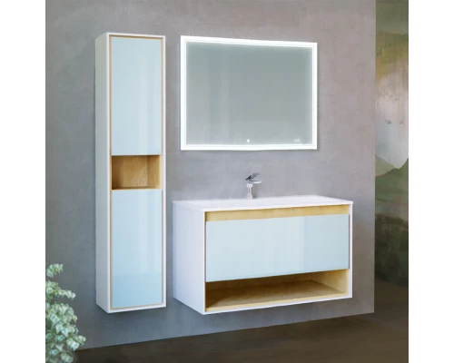 Тумба с раковиной белый/дуб 97 см Jorno Glass