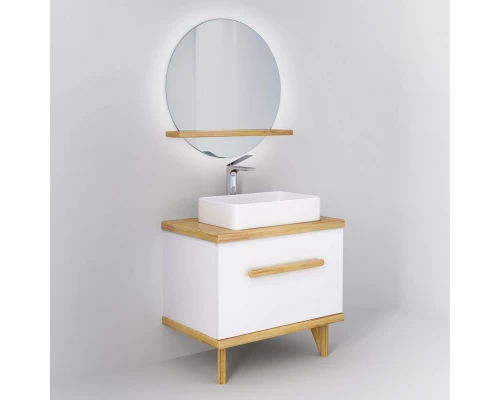 Тумба с раковиной белый/дуб 80 см Jorno Simply