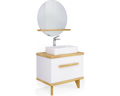 Тумба с раковиной белый/дуб 80 см Jorno Simply