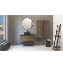 Комплект мебели древесный аттик/черный 90 см Jorno Steal SET/Ste.01.90/P/Da/0025403/Ste.02.77/B