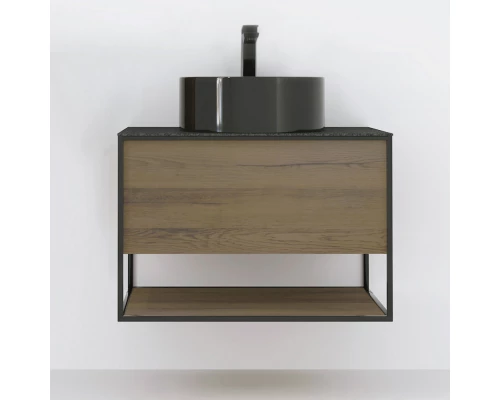 Комплект мебели древесный аттик/черный 75 см Jorno Steal SET/Ste.01.75/P/Da/0025403/Ste.02.50/Pld/B