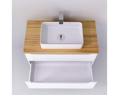 Комплект мебели белый глянец 99,5 см со столешницей бук светлый Jorno Wood