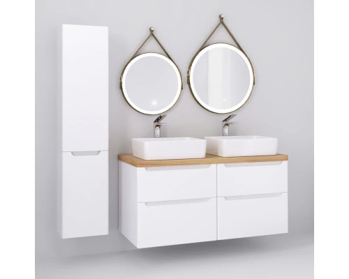 Комплект мебели белый глянец 119,6 см со столешницей бук светлый Jorno Wood