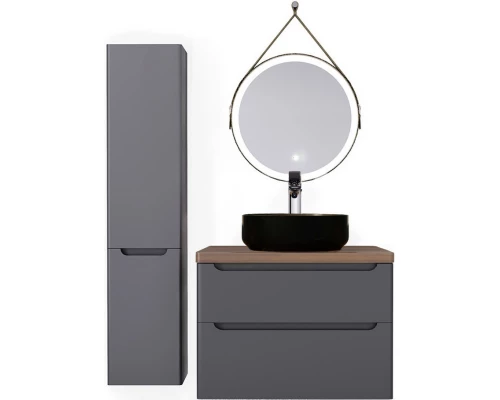 Комплект мебели серый матовый 80 см со столешницей бук темный Jorno Wood