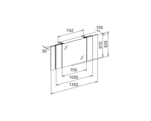 Зеркальный шкаф с люминесцентной подсветкой 135,2x63,5 см KEUCO Edition 11 21101171201