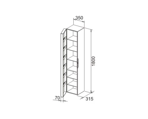Пенал левосторонний белый/эбано KEUCO Edition 300 30310382401