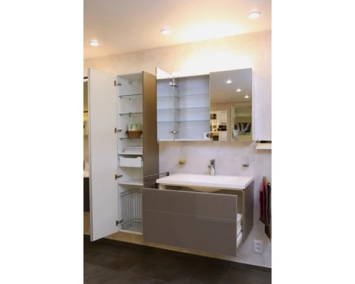 Пенал левосторонний с корзиной матовый трюфель/трюфель стекло KEUCO Royal Reflex 34031140001