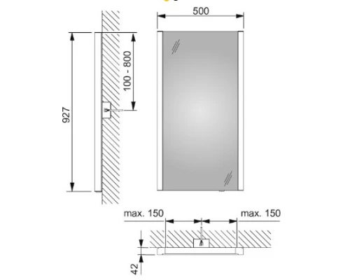 Зеркало 50x92,7 см KEUCO Royal Reflex.2 14296001500